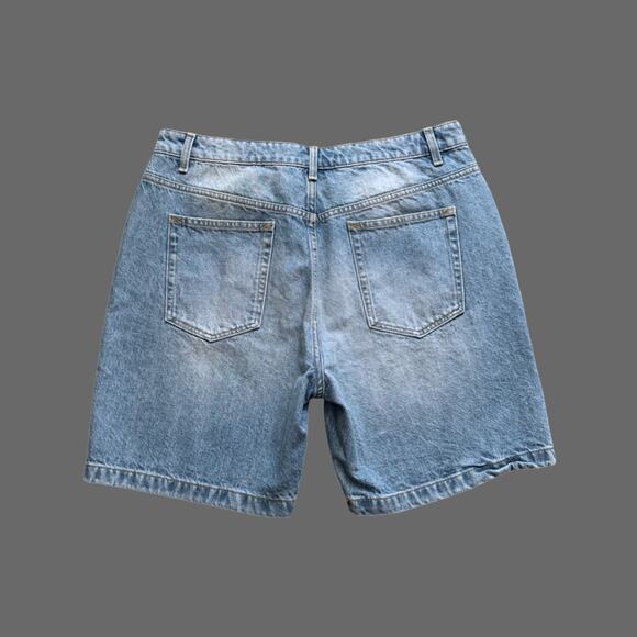Topman Straight Leg Denim Shorts Light Blue Wash Size 34 NWT - Picture 7 of 9